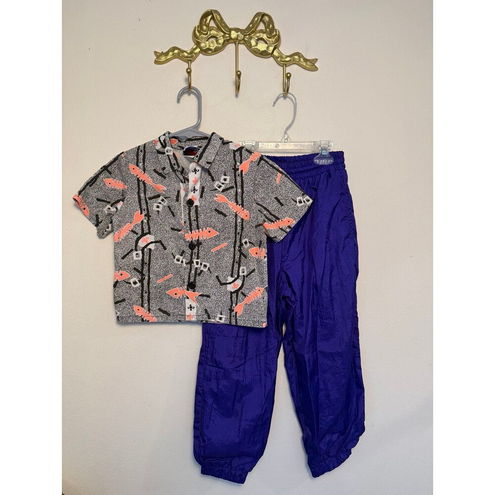 Surf, Skateboarding Boys Short Sleeve Button Up Shirt & Pants Set